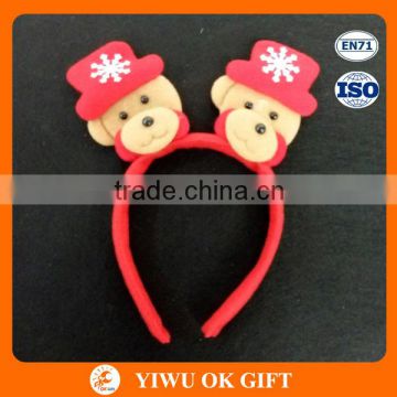 Bear ears fabric headband for wholesale/ christmas promotional party happy headband