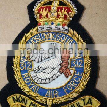 Hand Embroidered Air Force Blazer Badges with Bullion Wires