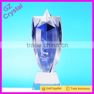 New Design Wholesale Custom Business Crystal Glass Shield Awards