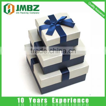 Decorative Rigid Cardboard Jewellery Packaging Box With Satin Ribbon