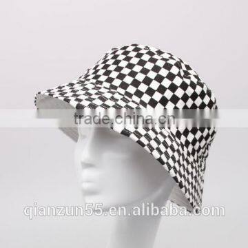 fashion golf black and white plaid bucket hat checked cotton bucket hat wholesale