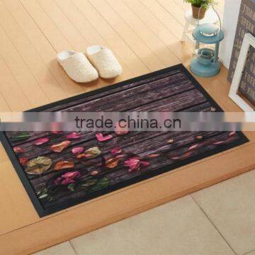 Outdoor rubber embossed floor mat velour entry door mat