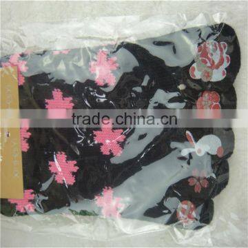 Model Cotton Dress Black Color With Flower Design Socks With Toe Classical Style