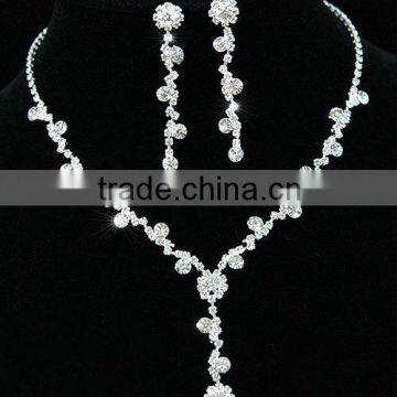 Bridal Crystal Rhinestone Necklace Earrings Set CS1069