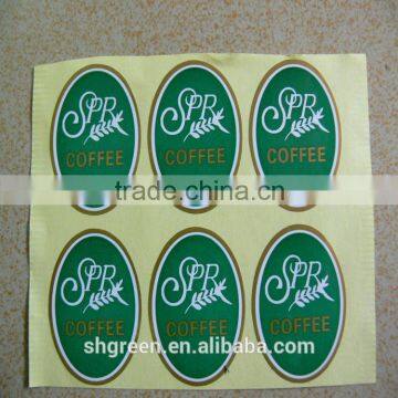 Waterproof gum paper sticker for coffee