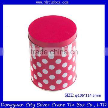 Round cookie/candy/chocolate metal tin box