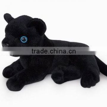 factory wholesale realistic side-lying black panther plush toys stuffed plush jungle animal toy plush black panther soft toy