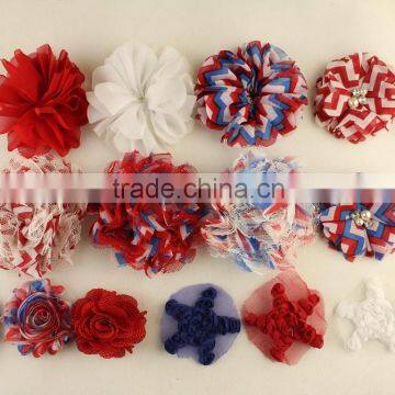 National day's decoratiom chiffon shabby flower, chiffon shabby trimming flower