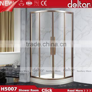Stainless Steel Roller CHEAP PRICE Fan-shaped Shower Room With Acrylic Tray Tempered Glass Shower Enclosure photo-5