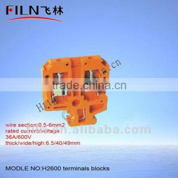 36A 600V orange nylon terminal block H2600