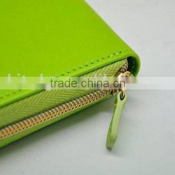 Fashion Design Women Leather Wallet With Zippers Purse
