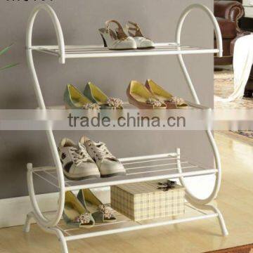 XY5101 Morden style home organizer metal shoe rack 4 tier free standing display shelf wholesale