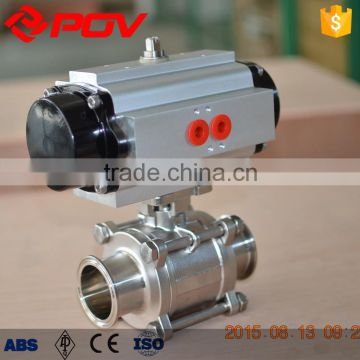 sanitary no retention 3pc pneumatic ball valve 3 inch