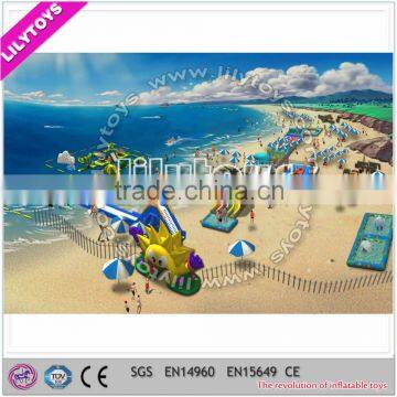 Inflatable water park fro sea beach/ inflatable amusement park/steel pools