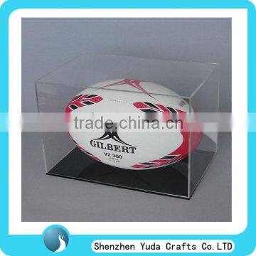 acrylic rugby ball display case,acrylic rugby display box,rugby ball display stand