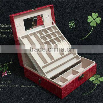 Chinese Factories Wholesale Custom Luxurious Leather Jewelry Box, Red Beautiful Watch Box photo-1