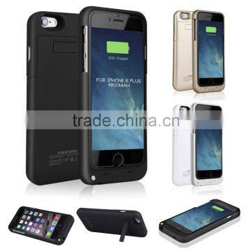 Portable 4800mAh Backup Battery Charger Case With Kickstand For iPhone6 Plus 5.5inch