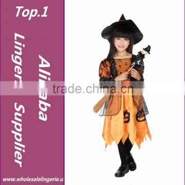 Halloween Christmas Costumes Kids Girls Children Fly 1 Witch Dress +1 Hat Cap Costume Bow-knot Party Cosplay Performance Clothes