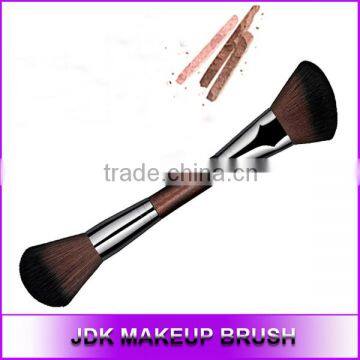 Top quality Duo End Makeup brushes Brown Round hair Blush Brush for cheek , Angled brush, Bronzer Brush Custom logo makeup brush