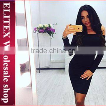 Wholesale fashion stock off shoulder sexy ladies one piece dress party