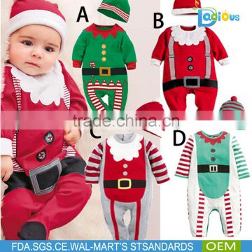 Christmas baby clothes,baby cotton Romper, christmas elderly climb clothes hooded suit