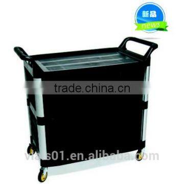 Plastic bathroom towel mobile service cart food cart