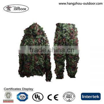 3D Camouflage Leaf Clothing Hunting Camo Ghillie Suit Set with Bag