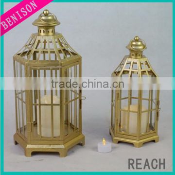 High Quality set of 2 gold christmas Lantern Lights For Christmas Decoration