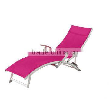 CH-CSL002 beach sun lounger with mesh fabric and aluminum frame