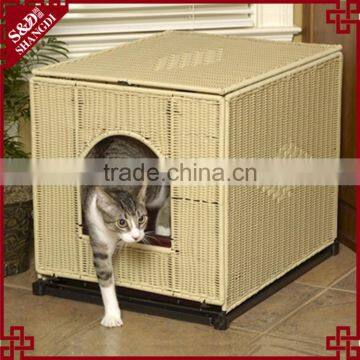 Cat pet product factory latest supply resin wicker & metal craft luxury cat cage