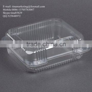 Square Clear Hinged Clamshell Type Plastic StayLock Medium Food Container for Salad, Muffins, Cake, Pastry and Fruit Packaging photo-3