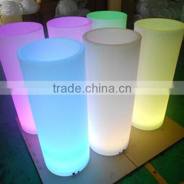 High quality PE LED round flower pot/PE led bucket /LED cooler for outdoor/wedding decor/bar/nightclub