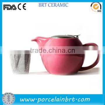 Custom logo ceramic teapot with strainer