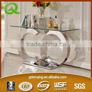 F286 tempered glass modern console table