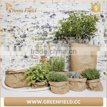 Green Field Washable Kraft Paper Storage Bag Waterproof Planter Bag
