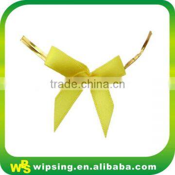 Decorative Yellow Satin Bow with Twist