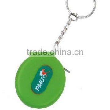 Promotional plastic measuring tape ruler with keyring