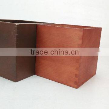 Factory Manufacture Without Cover Square Wooden Storage Box photo-2