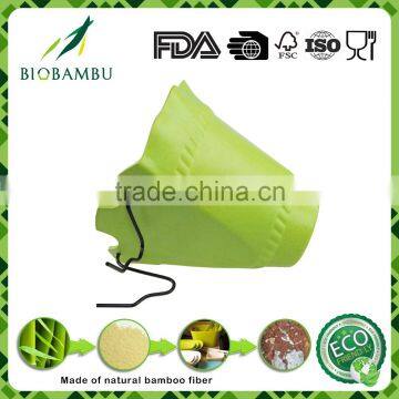 Quality Assurance Reusable Degradable Bamboo Fiber /rice Hull Hanging Flowerpot photo-2