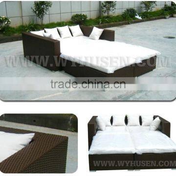 Double Rattan Sofa Bed Outdoor Rattan Furniture photo-3