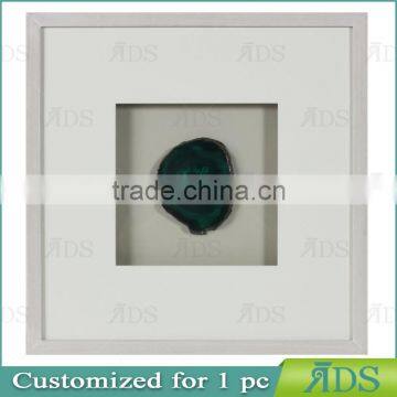 Solid Wood Shadow Box Frames With A Light Gray Wash and Encasing Slabs Of Colorful Agate Stone Under Glass photo-3
