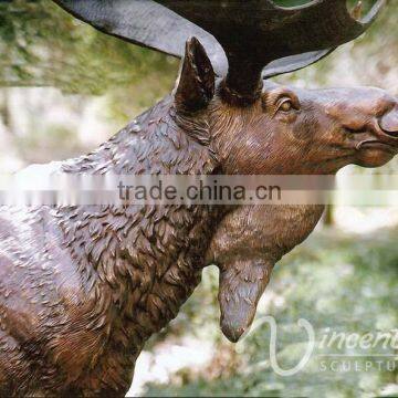 Art Garden Decor Life Size Bronze Casting Bull Moose Statue for Large Garden Decoration photo-4