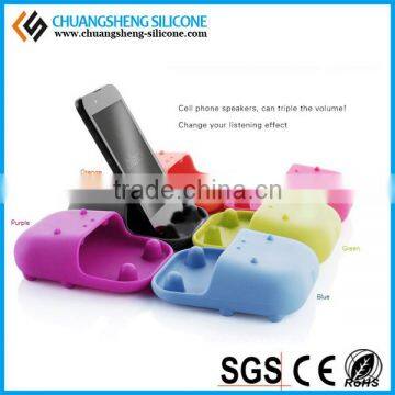 2016 Most Popular Cell Phone Loud Speaker Mobile Phone Amplifier Silicone Promotional Gift Sound Louder Eco-friendly Phone Part photo-2
