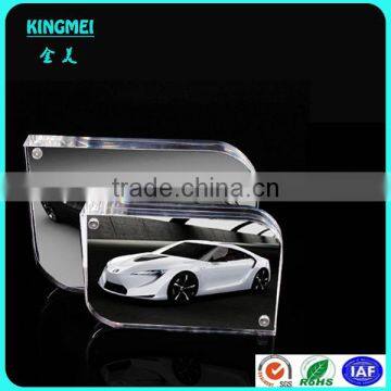 KM-CP29 Hot Sale Double Sided Acrylic Photo Frame With Magnets, Crystal Clear Plastic Magnetic Photo Block Frame photo-5