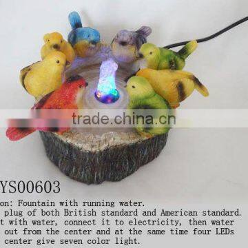 bird bath with seven color LED fountain