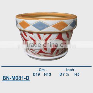 Vietnamese Ceramic Hand Carved Mini Flower Pot BN-M081-A photo-4