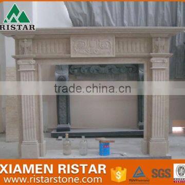 Wholesale natural yellow marble fireplace surround mantel RST-FP-K045