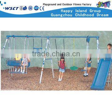 (HD-14602)Outdoor Plastic Slide And Swing Set Children Play Equipment