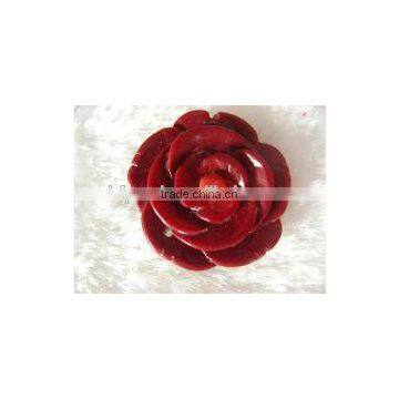 wholesale 30mm dark red natural coral flower shape pendant for necklace