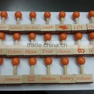 Custom Logo Kids DIY Craft Rubber Wooden Stamp With Ink Pad photo-5